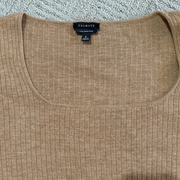 Talbots Camel Ribbed Knit Top - Picture 2 of 3